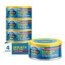 2 x Wild Planet Skipjack Wild Tuna, No Salt Added, Canned Tuna, Sustainably Wild-Caught, Pole & Line, Non-GMO, Kosher, 5 oz, Pack of 4