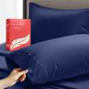 Ashton Sheets 100% Egyptian Cotton King Size Pillowcases Set of 2, 600 Thread Count Egyptian Cotton Sateen Weave King Pillow Cases, Silky Soft Hotel Quality Bed Pillow Covers for Sleeping (Navy Blue)