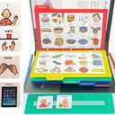 Visual Communication Book,162 ASD Photo Picture Cards: Autism Language Vocabulary, Speech Articulation Therapy, ADHD & Aprexia Learning (English Plastic Cartoon Picture Book, Small)