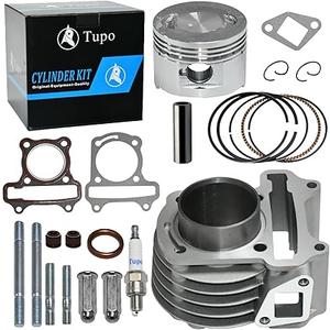 Tupo 47mm 49cc 50cc to 80cc Big Bore Cylinder Piston Ring Gasket Top End Rebuild Kit Compatible with GY6 4Stroke 139QMB JONWAY TAOTAO ZNEN Roketa ATV Moped GoKart 69mm Valves