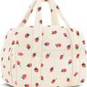 Corduroy Lunch Box Lunch Bag for Women Men, Cute Strawberry Small Insulated Reusable Work Leakproof Simple Lunch Boxes Tote Bag Adults Cooler Bag