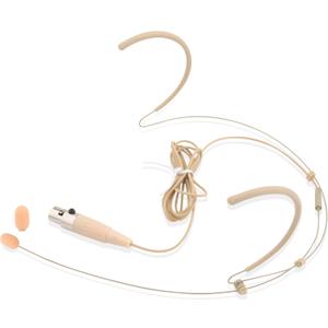 Pyle Pro Double Over Ear Microphone Headset - Professional Hands-Free Omni-Directional Wired Boom Condenser Microphone with 4 Pin Mini XLR, 1.2M Cable, Windscreen (Beige)