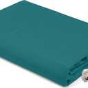 Royale Linens 100% Organic Cotton Twin Flat Sheet Only - Super Soft - Percale Top Sheets - Twin Flat Sheet Sold Separately - Breathable, Cool & Crisp Sheets Only (66" x 96", Teal)