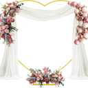 6.7FT Heart Arch Stand for Proposal Heart Shaped Metal Balloon Arch Kit Gold Wedding Heart Arch Backdrop Stand for Ceremony, Valentine's Day, Baby Shower, Birthday Party Decorations