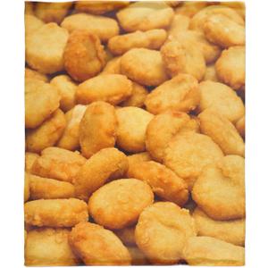 Chicken Nugget Plush Blanket - Funny Food Blanket, 50"X40" for Kids