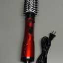 3-in-1 Hot Air Styler & Rotating Hair Dryer Brush with 2 Interchangeable Brushes | Anti-Frizz Ionic Technology for Straightening, Drying & Curling | 3 Heat Settings & 360 Rotation (Red)