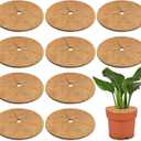 Legigo 10pcs Coconut Fiber Mulch Ring Tree Plant Protector Mat, 11.8 Inch Natural Coco Coir Tree Protection Ring Plant Pot Soil Cover, Tree Rings Disc Plant Cover for Indoor Outdoor Plants,Landscaping