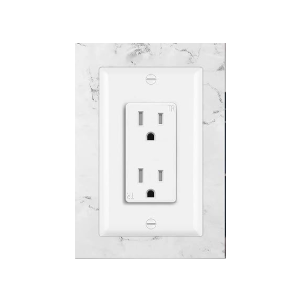 BESTTEN 15 Amp Decorator Receptacle Outlet, Standard Electrical Wall Outlet for Residential and Commerical Use, 15A/125V/1875W, Decor Wall Plate Included, UL Listed, 3 Pack, White