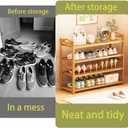 4-Tier Shoe Rack Bamboo Shoe Organizer Free Standing Shoe Storage for Entryway, Closet, Hallway, Bathroom and Living Room, Natural