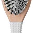 CONAIR Ceramic Wood Nylon & Boar Bristle Cushion Hair Brush, hairbrush for women, reduce frizz and add shine, natural wood handle, for all hair types
