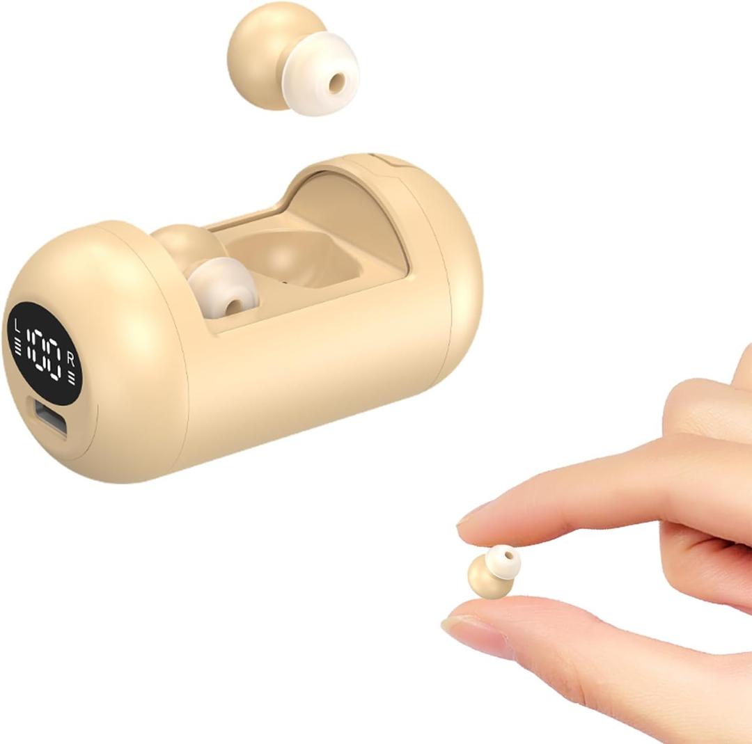 Invisible Mini Small Tiny Earbuds Wireless Bluetooth ENC Noise Cancelling In Ear Buds Discreet Headphones Hidden Low-Profile Earphones for Small Ear Canals Men Women Sleep Audiobooks Work Sports