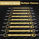 DURATECH Offset Box Wrench Set, Metric, 9-Piece, 6-23mm, 75-Degree, CR-V Steel, Titanium Plating with Pouch