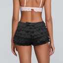 NVRENJIA Women Y2K Lolita Bloomers Lace Mesh Ruffle Fairy Short Sexy Layered Pettipants Coquette Boy Shorts (M)