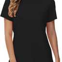 NEYOUQE Womens Short Sleeve Tee Shirts UPF 50+ Outdoor Sun Protection Quick Dry Athletic Running Workout Rash Guard Tops (L)