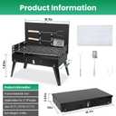 Portable Charcoal Grill, Outdoor Tabletop Charcoal Grill with Lid, Folding Barbecue Grill Small BBQ Grill, Camping Barbecue Grill for Garden Backyard Party Picnic Outdoor Cooking