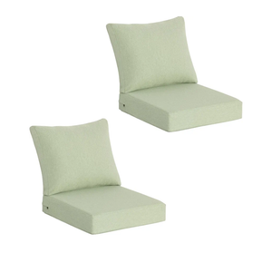 Outdoor Deep Seat Cushions (25"x25") 2 Sets, Water-Resistant Fade Resistant Cushions with Removable Covers & High Resilience Foam with YKK Zippers for Patio Furniture,Sage