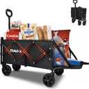 Compact Foldable Tailgate Wagon Cart with Wheels, 12 lb Lightweight Small Folding Utility Wagon for Garden, Grocery, Beach, Camping - Portable Cart