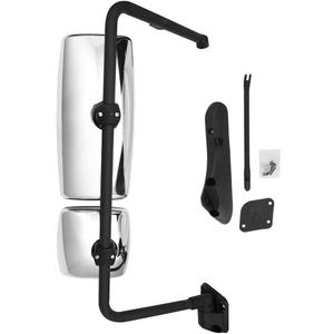 Chrome Door Mirror Assembly for International Truck 4300 4400 7400 7600 8500 8600, Passenger Right Side