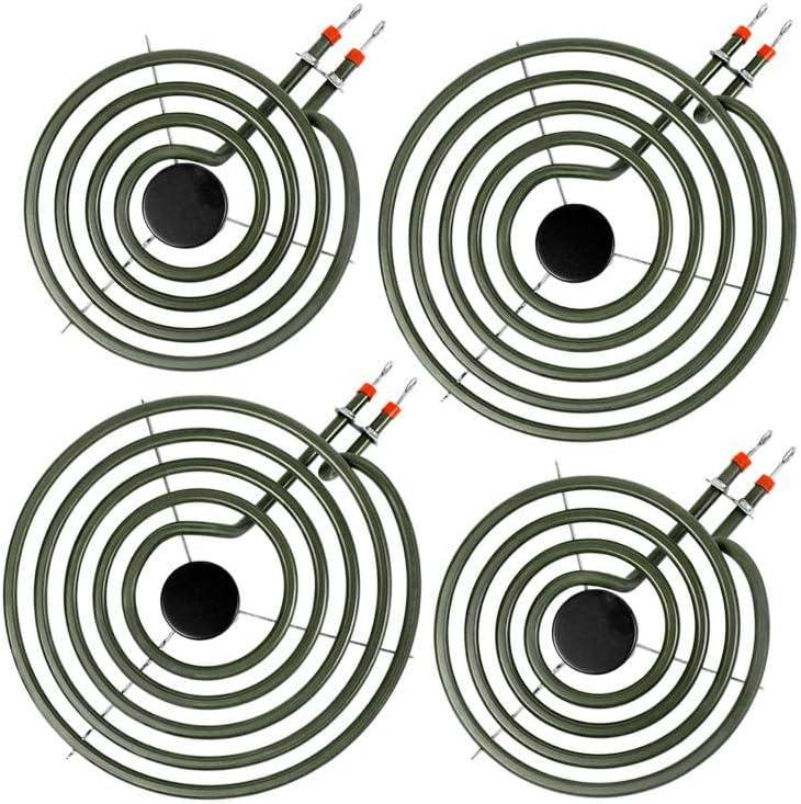 S-Union 4 Pack MP22YA Electric Range Burner Element Unit Set - 2 pcs MP15YA 6" and 2 pcs MP21YA 8" Replacement for Hardwick & Kenmore & Maytag & Norge & Whirlpool Electric Range Stove