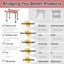 Teak Shower Bench with Handles, Shower Chair for Inside Shower, Height Adjustable Stool, Attached Shower Head Holder Skid pad, Supports Up to 300 Lbs Both Indoor and Outdoor use