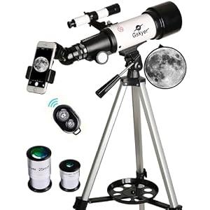 Gskyer Telescope, 70mm Aperture 400mm AZ Mount Astronomical Refracting Telescope for Kids Beginners - Travel Telescope with Carry Bag, Phone Adapter and Wireless Remote.