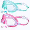 Seago Swim Goggles 2 Pack Anti-Fog Anti-UV Wide View Swimming Goggles for Kids 3-15