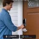 Philips Wi-Fi Smart Lock with Handles, WiFi Keyless Entry Front Door Lock Set, Keypad Deadbolt with Handle App Fingerprint Code Unlocking, Auto Locking, Built-in WiFi, Remote Control & Voice Unlock
