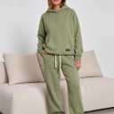 Womens 2 Piece Sweatsuit Set, 2025 Casual Long Sleeve Hoodie with Loose Wide Leg Sweatpants for Fall and Winter