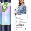 4.0 Upgrade Hydrogen Water Bottle & Double Hydrogen Content NO.1-24-Hour Hydrogen LockCertification-4000PPB Hydrogen Water Bottle Generator - 2025 SPE PEM Technique, Applicable to Various Water (Blue)