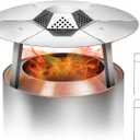 Heat Deflector for Solo Stove Bonfire 19.5", for Fire Pit Captures Warmth-Magnifies The Heat Radius, for Solo Stove Accessories, 304 Stainless Steel with Carrying Handle & 3 Legs Accessory.