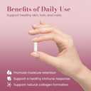 Hair Skin & Nails Vitamins Supplement for Women,with Biotin,Collagen Peptides,Hyaluronic Acid,Vitamin A, C, E, B5,B6,Support Skin Moisture and Suppleness,Hair and Nails Health,120 Capsules