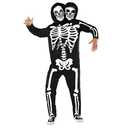 Morph Adult Men Skeleton Costume, Two-Headed Skeleton Outfit for Men, Spooky Halloween Costume for Adults, Large