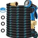 25 ft Garden Hose - 2026 New Upgraded Flexible Water Hose - Ultra Lightweight Kink-free Car Washing Pipe with 10 Function Sprayer and 3/4" Solid Brass Fittings - Durable,Leak proof Garden Hoses