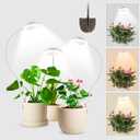 Wolezek 2 in 1 Grow Lights for Indoor Plants, 3 Colors Plant Lights for Indoor Growing with 360 Gooseneck, 48 LEDs Full Spectrum Plant Grow Lights Indoor, 6/12/16H Timer, 5 Brightness, White 3 Pack
