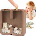 Summidate Letter Piggy Bank for Smarts Kids Girls Wooden Savings Box for Boys Coin Banks for Baby,Personalized Cute Initial Money Banks, Birthday Gift for Toddlers (H) (9", Cartoon-h-9")