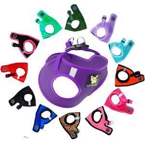 EcoBark Step in Dog Harness - Eco-Friendly Dog Harnesses for for Small & Medium Breed Dogs - Reflective and Adjustable Chest Body Halter Vest -Soft Luxurious Mesh (Purple, XL) (XL- 20 to 26 lbs - Chest Up to 20 in (Pack of 1))