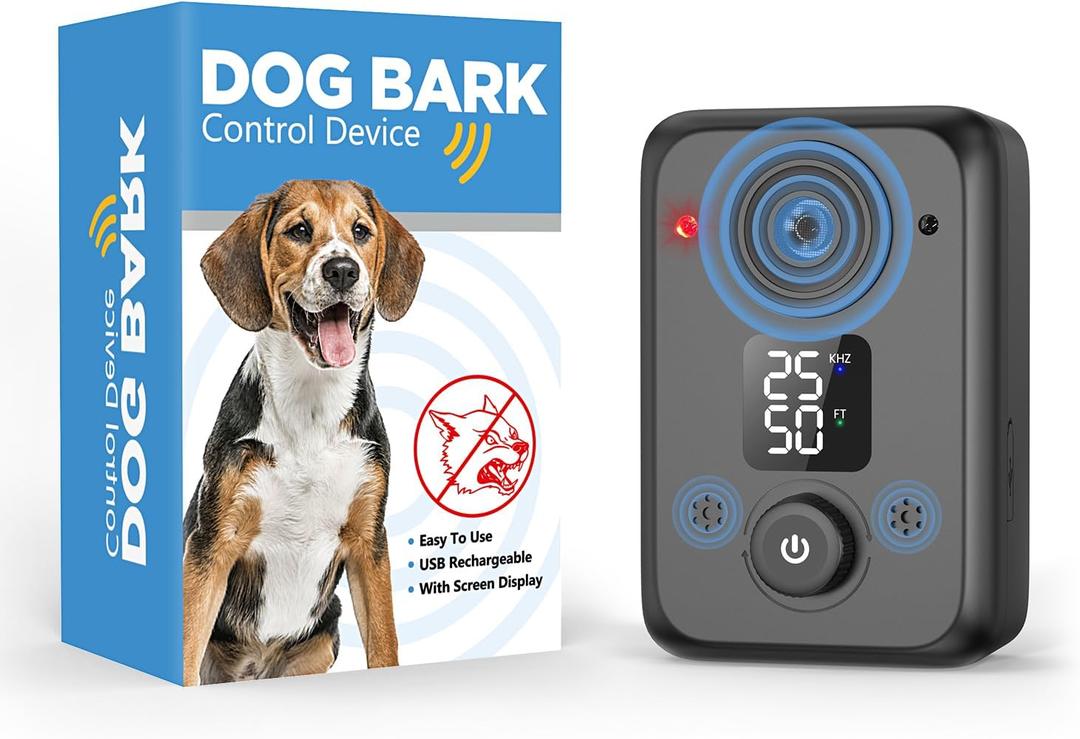 Anti Barking Device for Dogs,50FT Effective Range bark Deterrent Device,3 Modes Rechargeable,Fit All Breeds&Size Dog Black,Medium