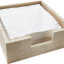 Travertine Marble Napkin Holder 7.5 Inchs for Table,Stone Flat Napkin Dispenser for Kitchen Restaurant Dining Room Countertop Decor