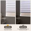 SEEYE Cordless Zebra Blinds for Window, French Door Blinds Free-Stop Roller Window Shades with Valance 36" W x 90" H, Light Filtering Window Treatment Sheer Blinds & Shades Easy to Install, White