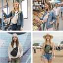 TOPEAST Sling Bag for Women, Anti-Theft Crossbody Bag with RFID Blocking & Water Bottle Holder for Travel, Water-resistant