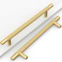 10 Pack 6.3"(160mm) Gold Cabinet Pulls Knurled Kitchen Cabinet Handles Gold Drawer Pulls Cupboard Hardware for Cabinets CK0088