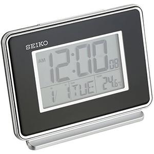 SEIKO Hudson Everything Bedroom Digital Alarm Clock, Black