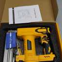 18 Gauge Brad Nailer/Narrow Crown Stapler Compatible with Dewalt 20V MAX Battery(NO Battery) 2 in 1 Cordless Nail Gun with 1000 Nails and 1000 Staples for Home Improvement, DIY and Woodworking (Yellow)