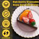 Hushee Plastic Plates with Gold Trim 6'' Small Round Party Plates Disposable Vintage Gold Rimmed Dessert Plates for Birthday Buffet Wedding Catering Celebration Reception(Pink, 100 Pcs)