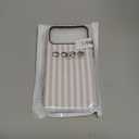 for iPhone 17 Pro Max Case Cute Striped Phone Case Compatible with MagSafe, Dual-Layer Shock Protection(Hard PC + Silicone) - Aesthetic Protective Phone Cover for Women Girl, Apricot