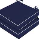 HOMELYSIAN Outdoor Chair Cushions 19x19, Patio Furniture Cushions with Removable Cover, Outdoor Deep Seat Cushion Set with Ties and Handle, Waterproof Outdoor Cushions for Chair Sofa Couch, Navy