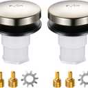 Dreyoo Bathtub Pop up Drain Stopper, Bathtub Drain Plug with 3/8'', 5/16'' Thread Studs and Star Shape Lock Washer, Tip Toe Shower Stopper Universal(2 Pack,Brushed Nickel)