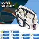 LAKE OF FIRE Pickleball Bag for Women Men,Stylish Nylon Water-Resistant Pickleball Paddle Bag Large Capacity Crossbody Bags (Off-white 3 Piece Set)