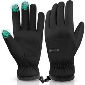 ihuan Winter Ski Snow Gloves Waterproof Running Mens Women Touchscreen- Cycling DrivingThermal Warm Cold Weather, Small 