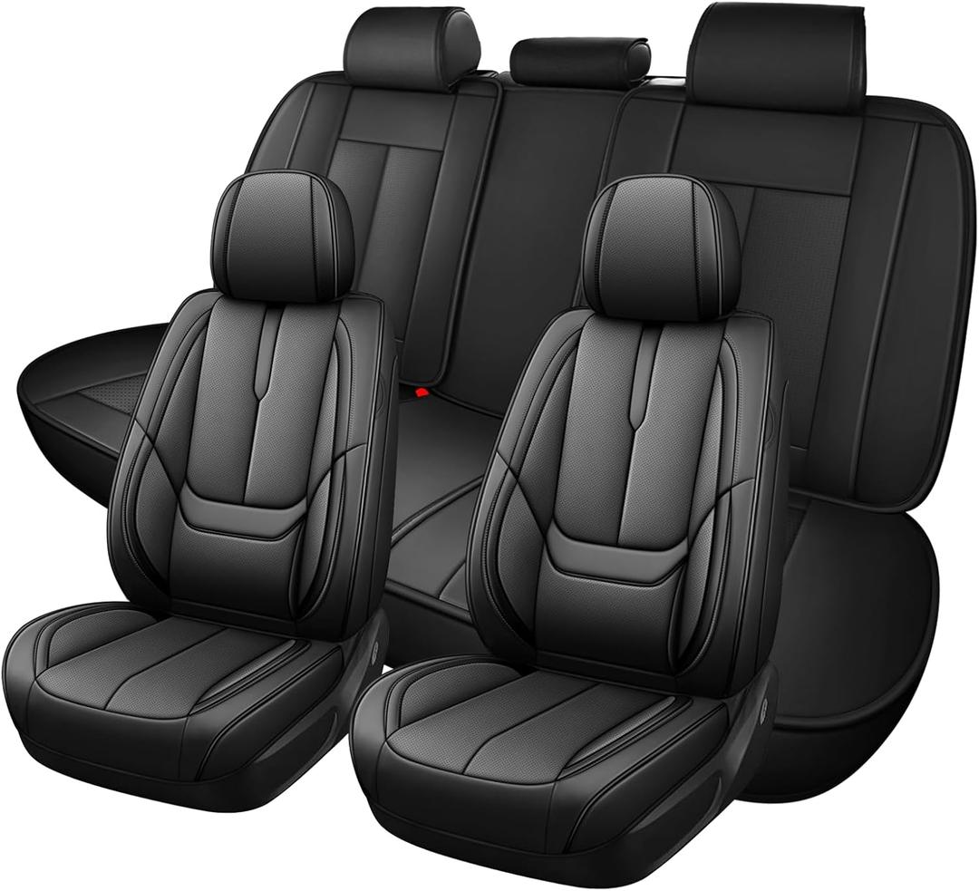 Leather Full Set Seat Covers for Subaru Crosstrek 2016-2026, Black